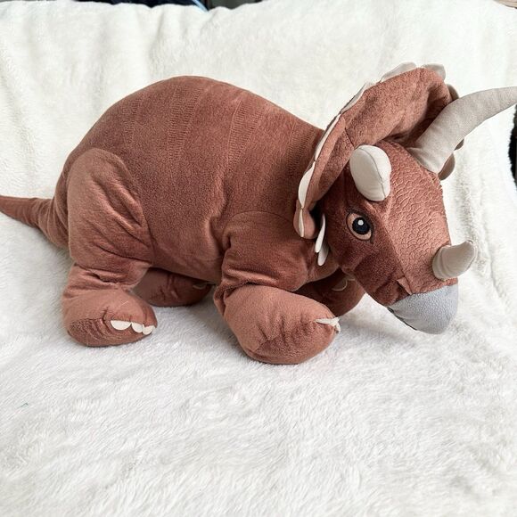 Ikea Jattelik Triceratops Dinosaur Brown 18" Plush Stuffed Animal Toy Cut Tag - Picture 1 of 4
